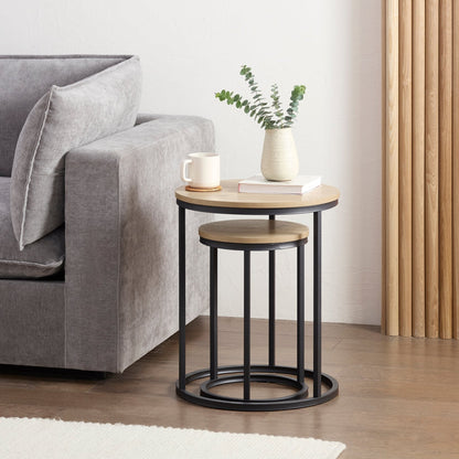 Willow Nesting Side Table - Wood - DUSK