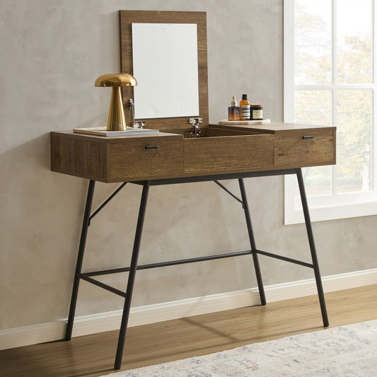 Willow Storage Dressing Table - Mango Wood - DUSK