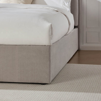 Wiltshire Chenille Ottoman Storage Bed - Light Grey - DUSK