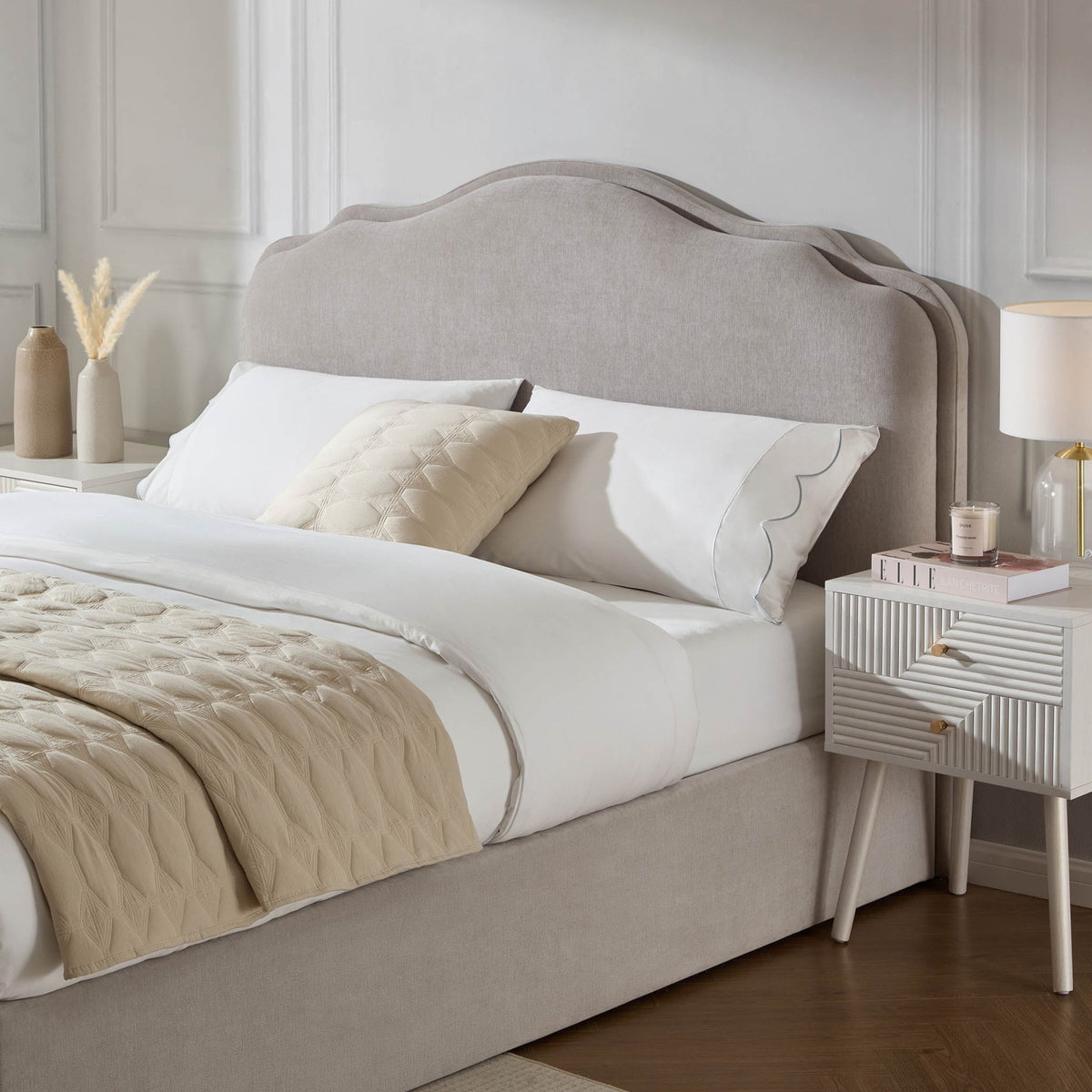 Wiltshire Chenille Ottoman Storage Bed - Light Grey - DUSK