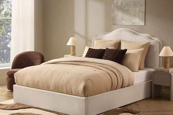 Wiltshire Ottoman Storage Bed - Cream Linen - DUSK