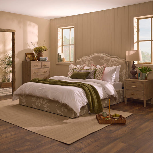 Wiltshire Ottoman Storage Bed - Jacquard Floral - DUSK
