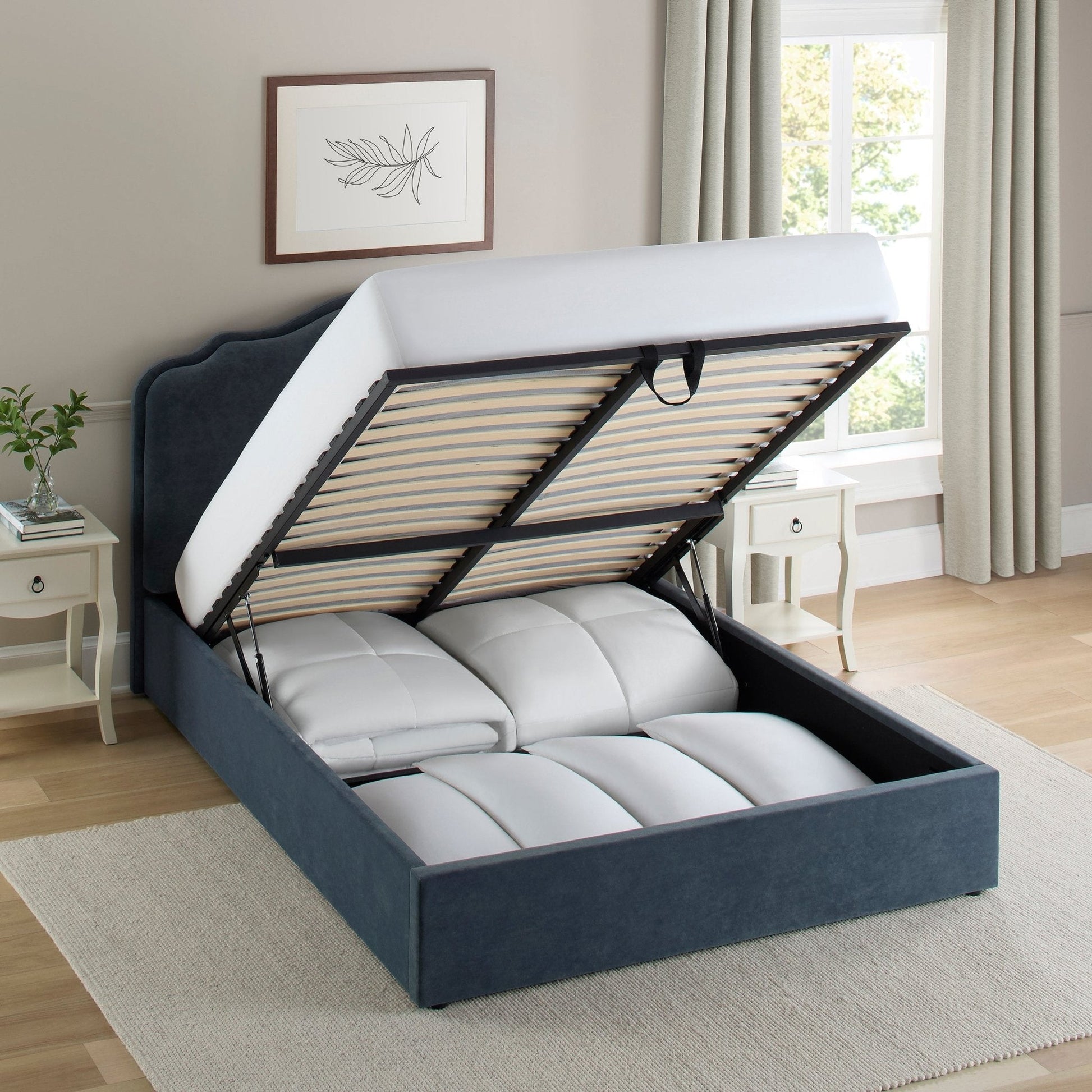 Wiltshire Ottoman Storage Bed - Mid Blue - DUSK