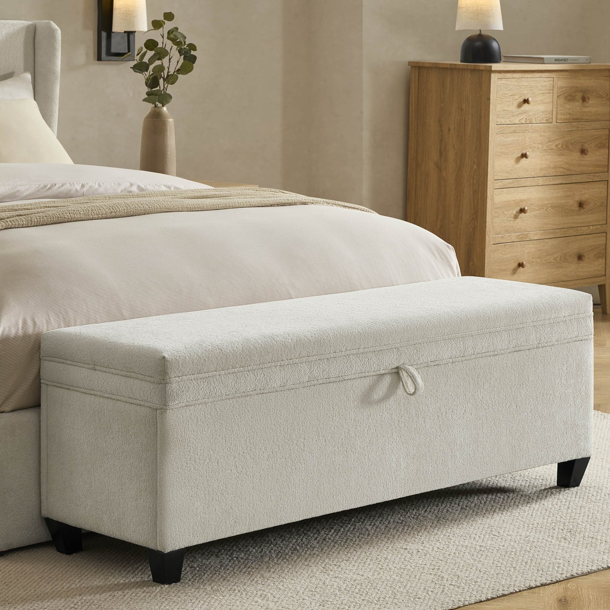 Windermere Storage Ottoman - Chenille Ecru - DUSK