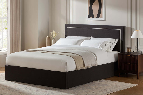 Windsor Ottoman Storage Bed - Black/Natural - DUSK