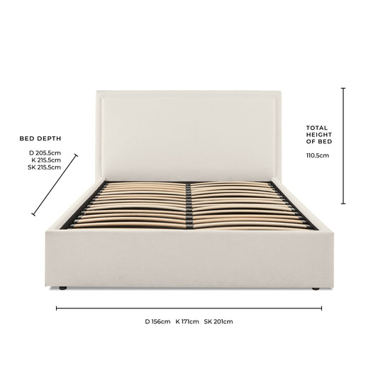 Windsor Ottoman Storage Bed - Black/Natural - DUSK