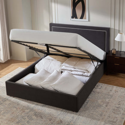 Windsor Ottoman Storage Bed - Black/Natural - DUSK