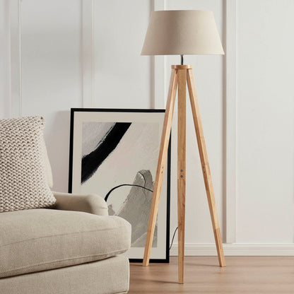 Wooden Tripod Floor Lamp - Natural - DUSK