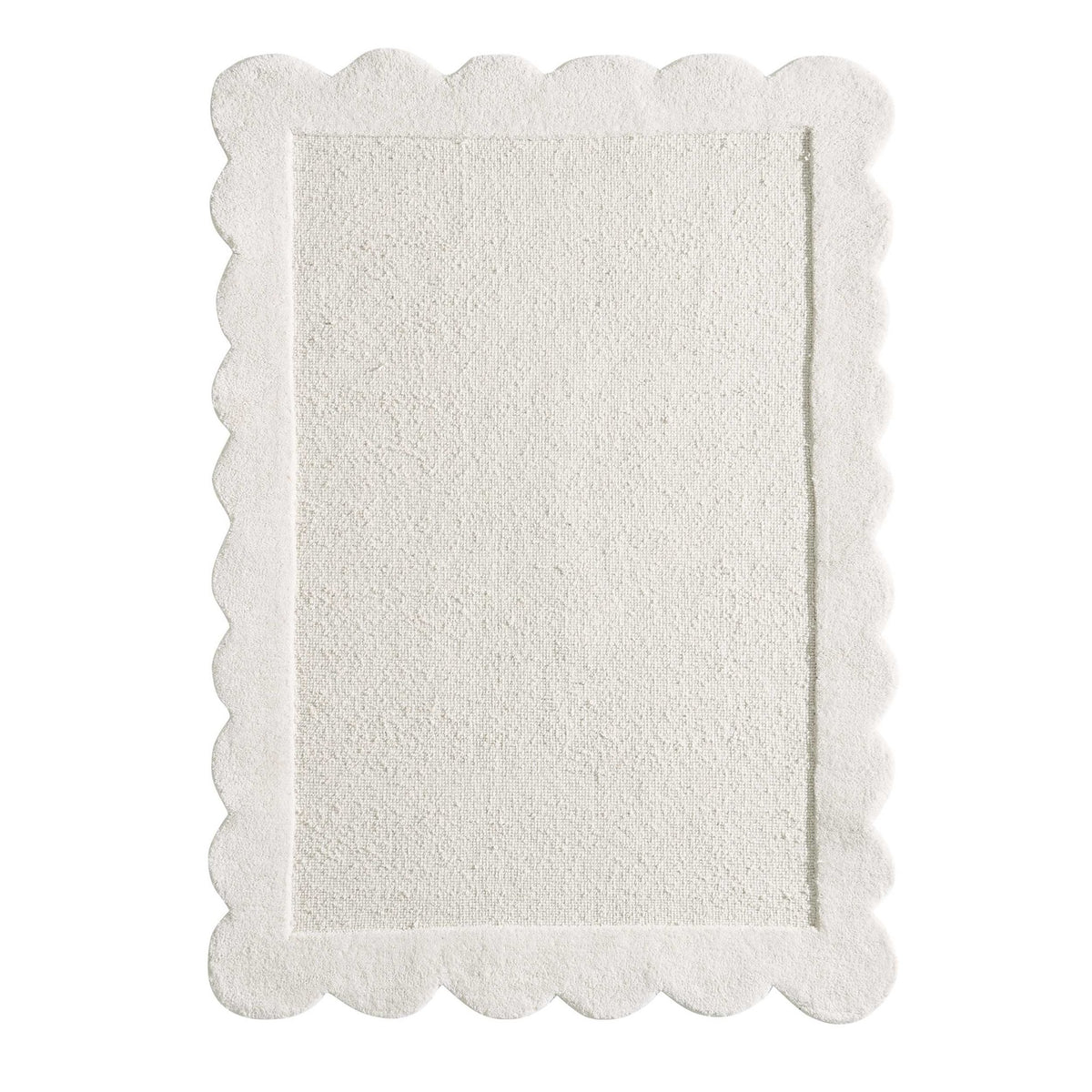 Wool Scallop Edge Rug - Off White - DUSK