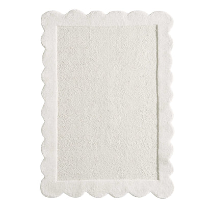 Wool Scallop Edge Rug - Off White - DUSK