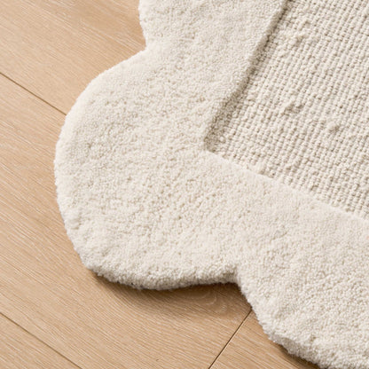 Wool Scallop Edge Rug - Off White - DUSK