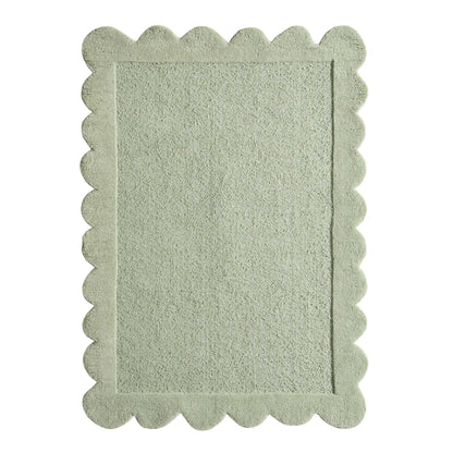 Wool Scallop Edge Rug - Sage - DUSK