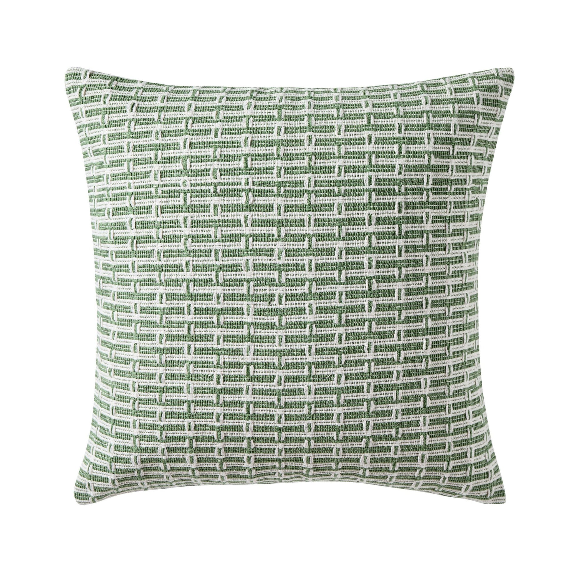 Woven Geometric Sofa Cushion Cover - Green - DUSK