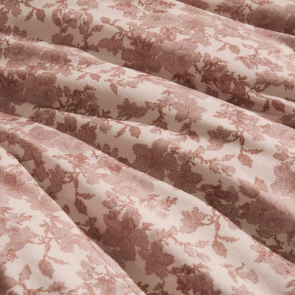 Wren Floral Stripe Reversible Duvet Cover Set - Natural - DUSK