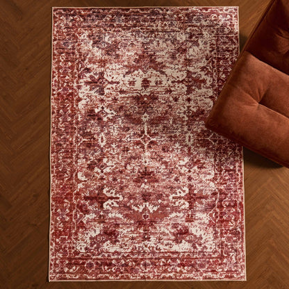 Zahra Persian Style Machine Washable Rug - Burnt Orange - DUSK