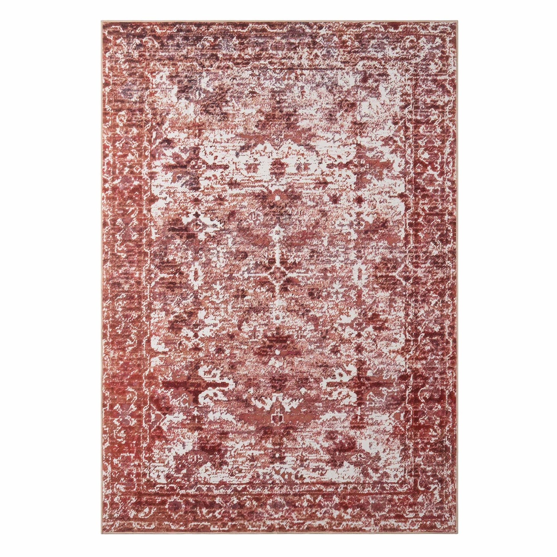 Zahra Persian Style Machine Washable Rug - Burnt Orange - DUSK