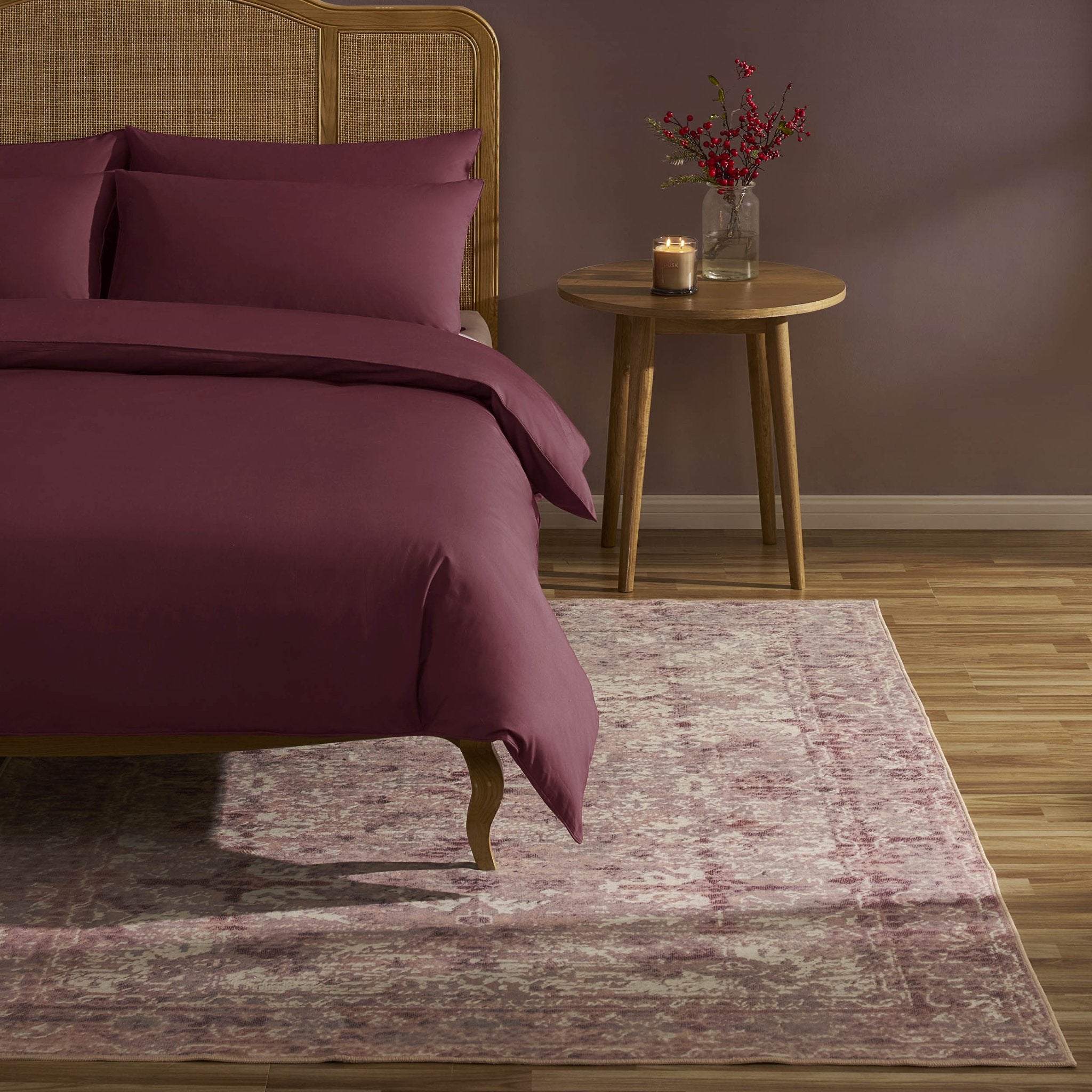 Zahra Persian Style Machine Washable Rug - Rose - DUSK