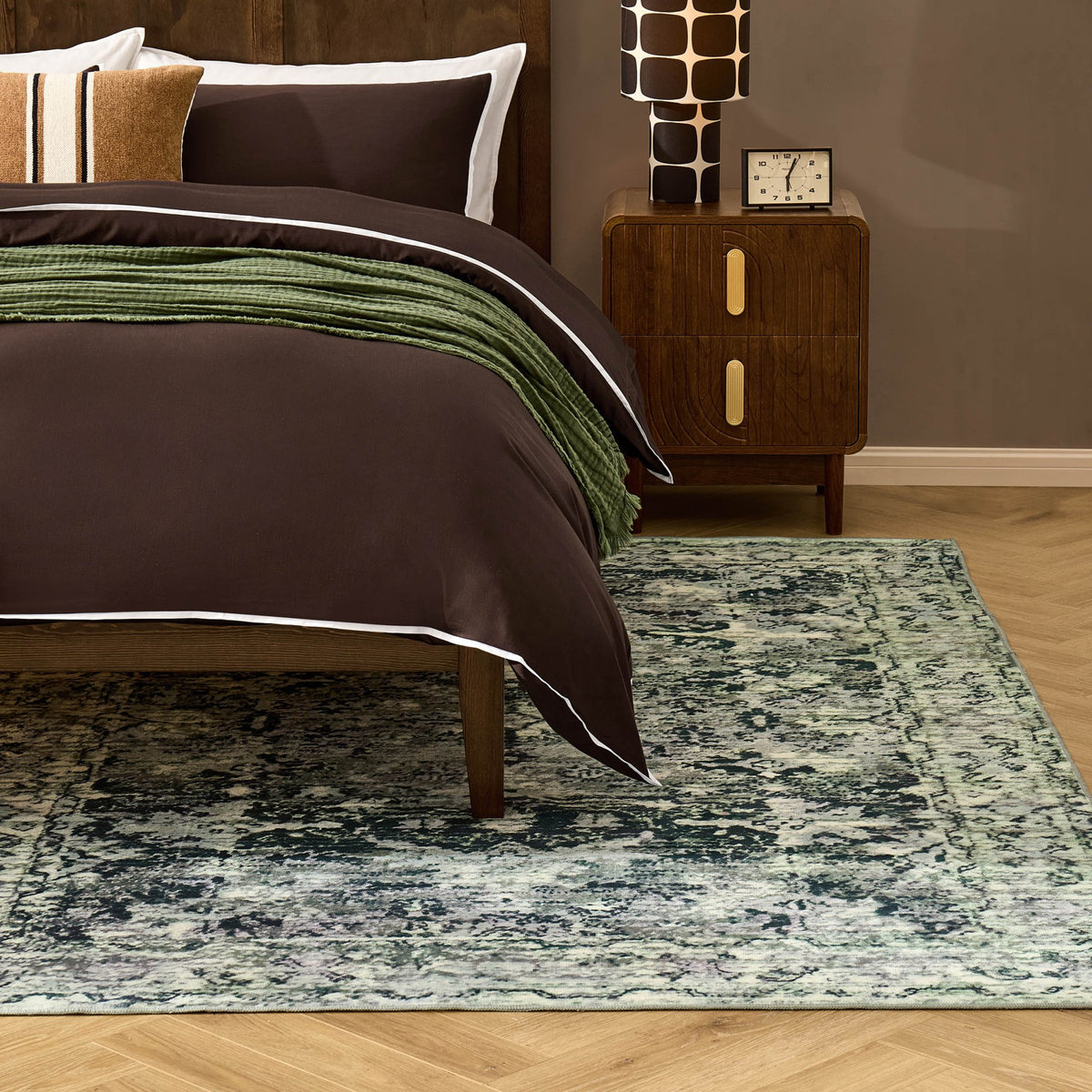 Zahra Persian Style Machine Washable Rug - Sage - DUSK