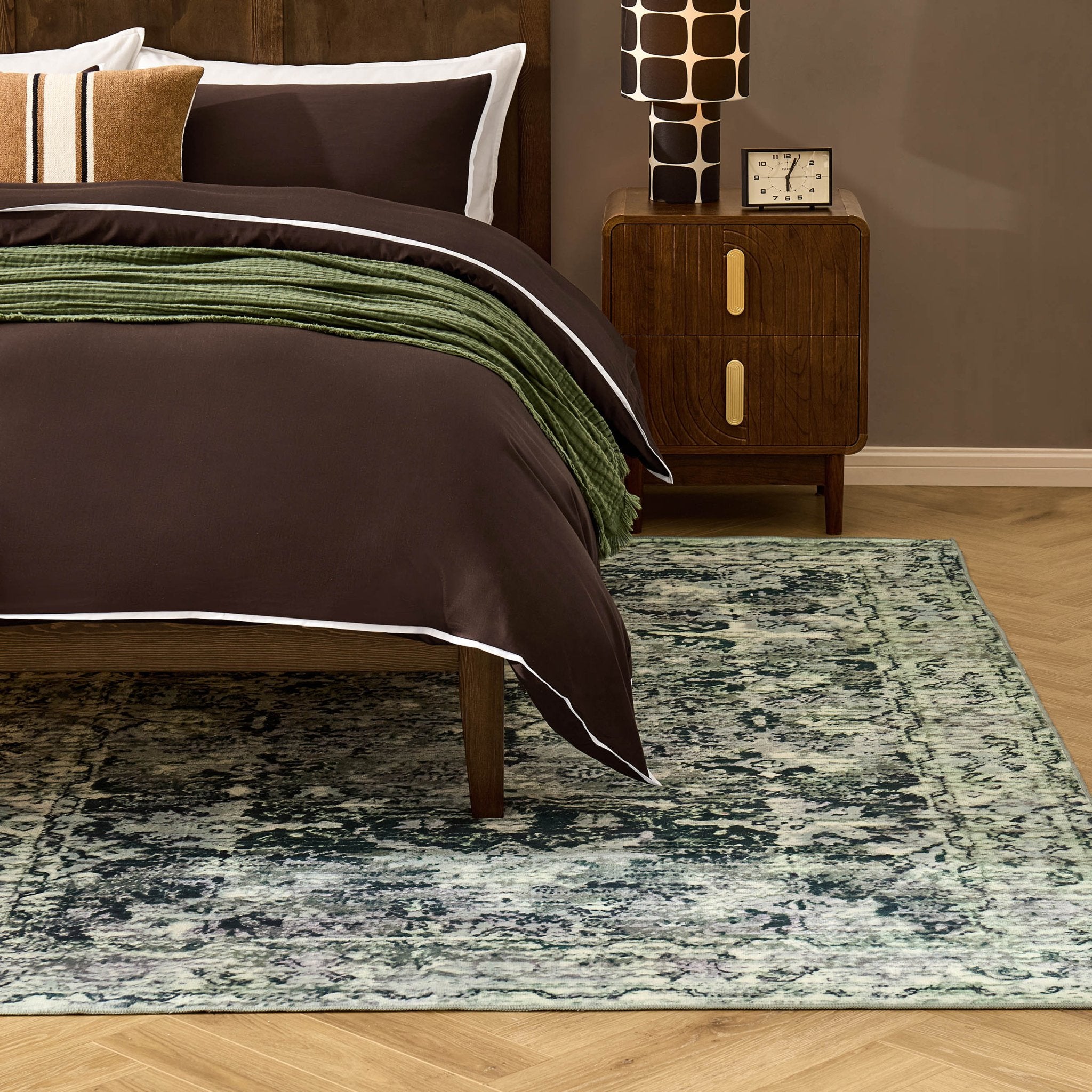 Zahra Persian Style Machine Washable Rug - Sage - DUSK