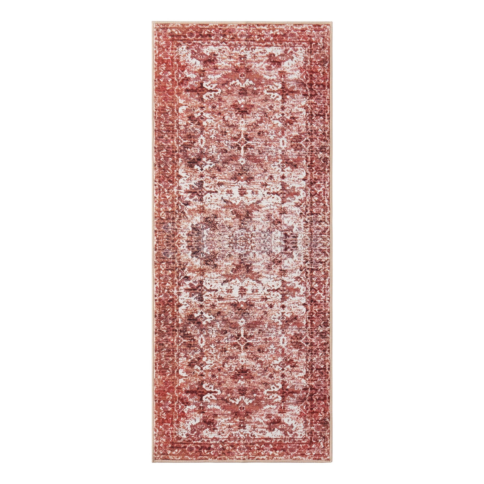 Zahra Persian Style Machine Washable Runner - Burnt Orange - DUSK