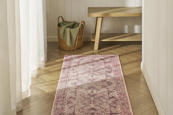 Zahra Persian Style Machine Washable Runner - Rose - DUSK