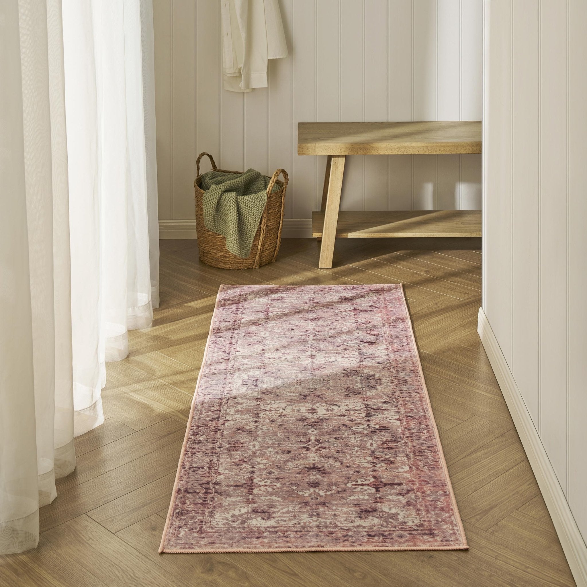 Zahra Persian Style Machine Washable Runner - Rose - DUSK