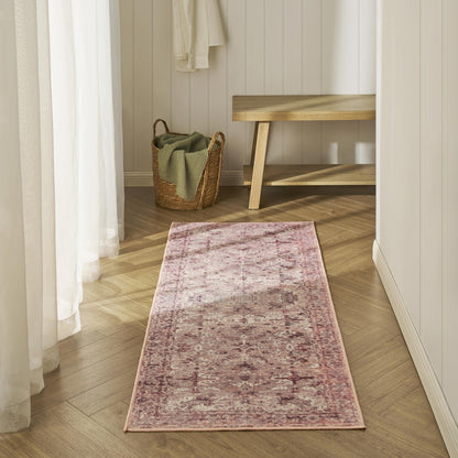 Zahra Persian Style Machine Washable Runner - Rose - DUSK