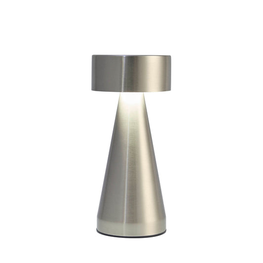 Zeta Mini LED Rechargeable Wireless Lamp - Satin Nickel - DUSK