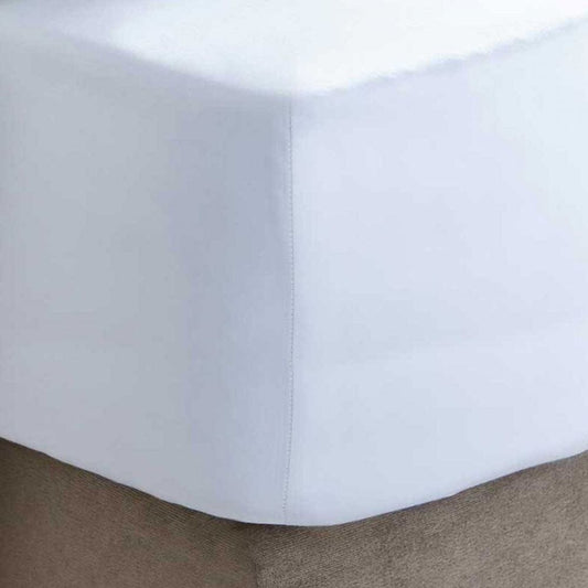 200 Thread Count Percale Fitted Sheet - White - DUSK 1000