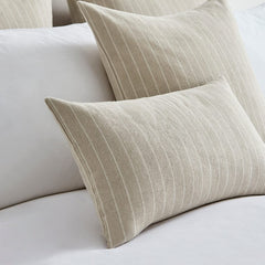 Linen Look Stripe Sofa Cushion Cover - Natural