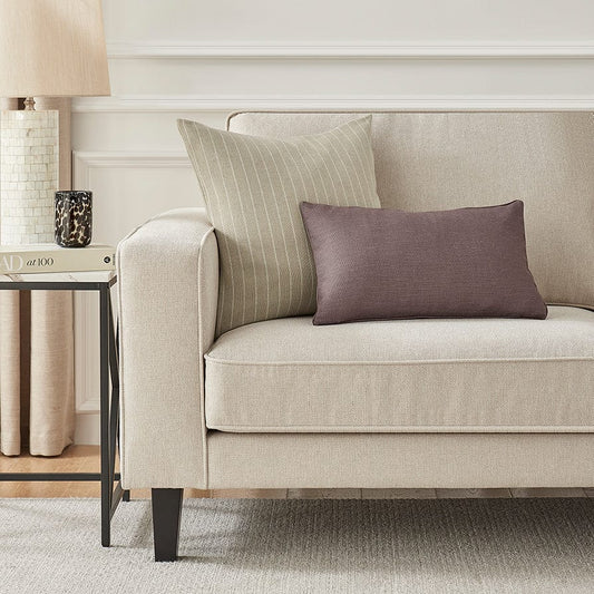 Linen Look Stripe Sofa Cushion Cover - Natural 894
