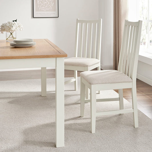 Alice Set of 2 Dining Chairs - Cream/Natural - DUSK 1200