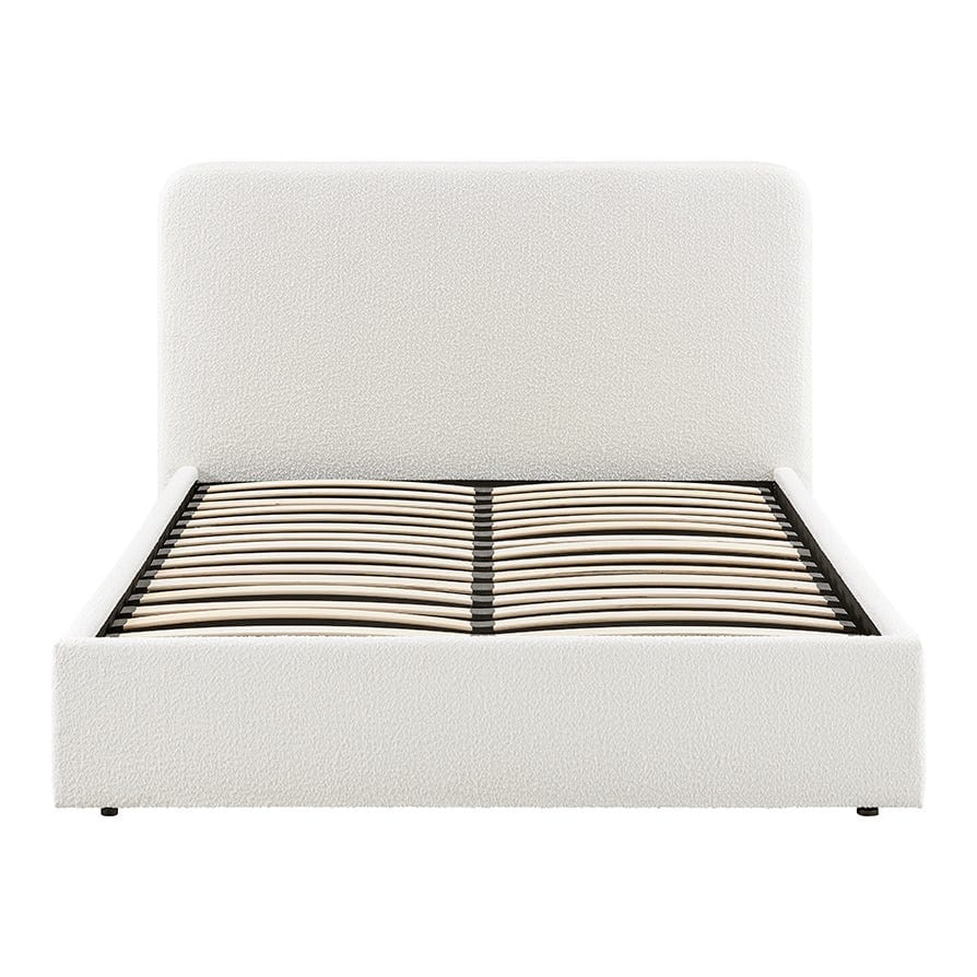 Ascot Bouclé Ottoman Storage Bed - Off White - DUSK