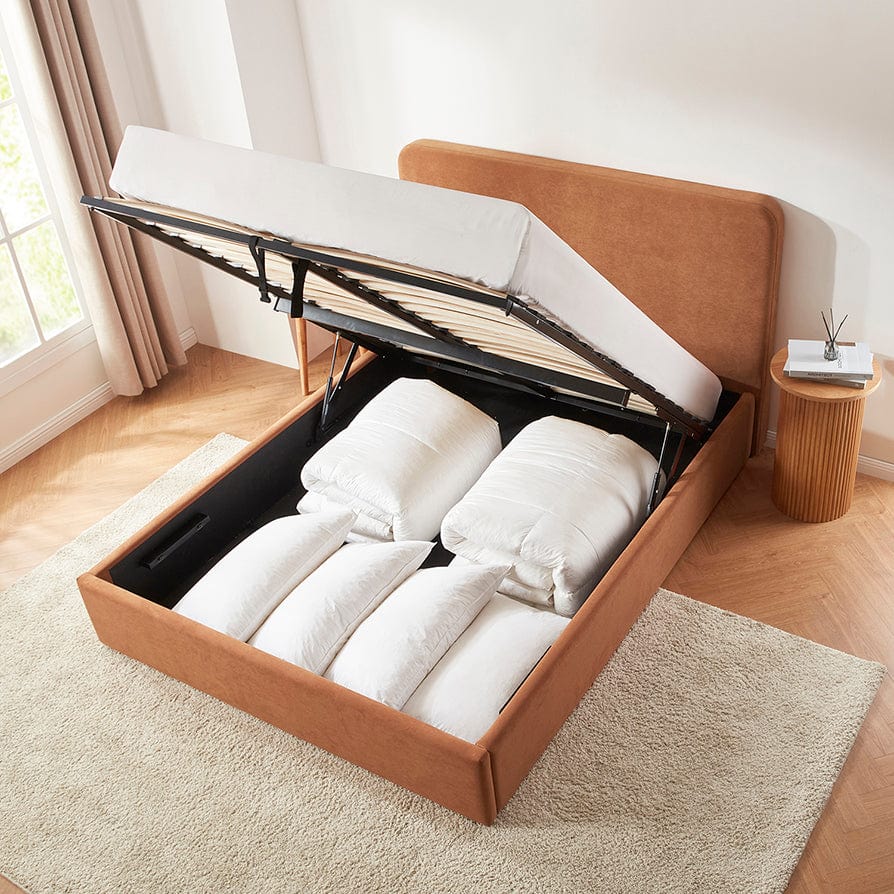 Ascot Ottoman Storage Bed - Burnt Orange - DUSK