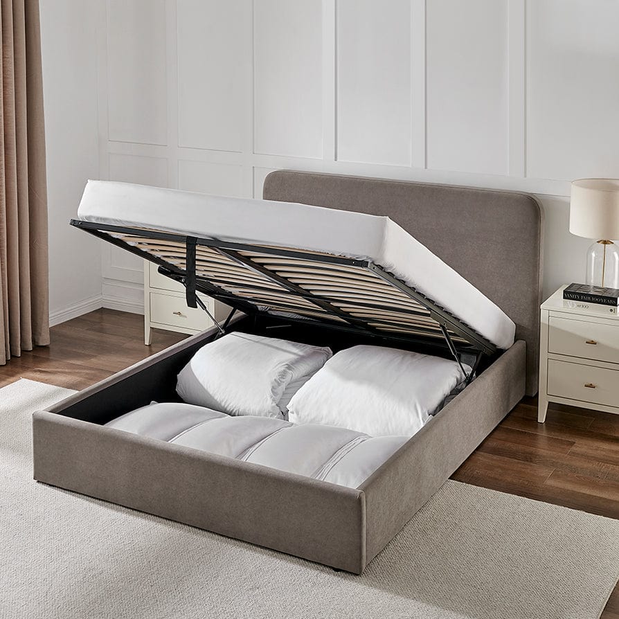 Ascot Ottoman Storage Bed - Cool Taupe - DUSK