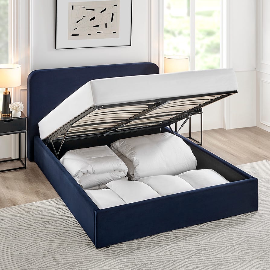 Ascot Ottoman Storage Bed - Dark Navy - DUSK