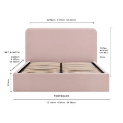 Ascot Ottoman Storage Bed - Pink - DUSK