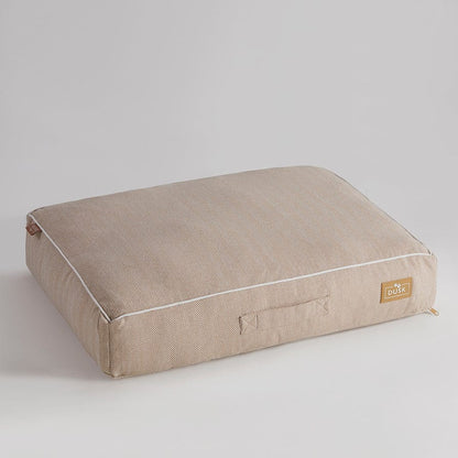 Bailey Pillow Dog Bed - Natural Herringbone - DUSK
