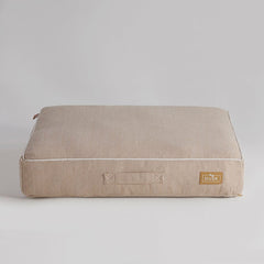Bailey Pillow Dog Bed - Natural Herringbone - DUSK