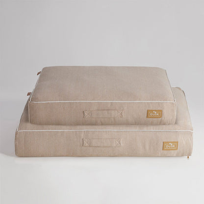 Bailey Pillow Dog Bed - Natural Herringbone - DUSK