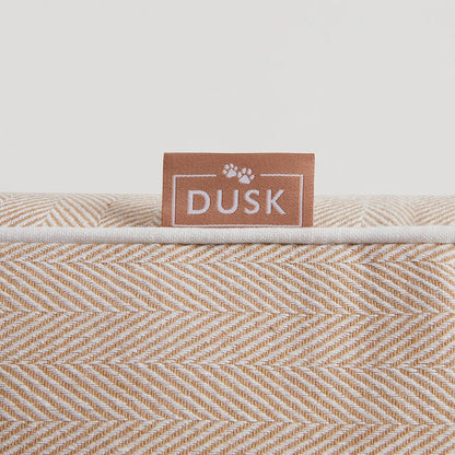 Bailey Pillow Dog Bed - Natural Herringbone - DUSK
