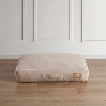 Bailey Pillow Dog Bed - Natural Herringbone - DUSK