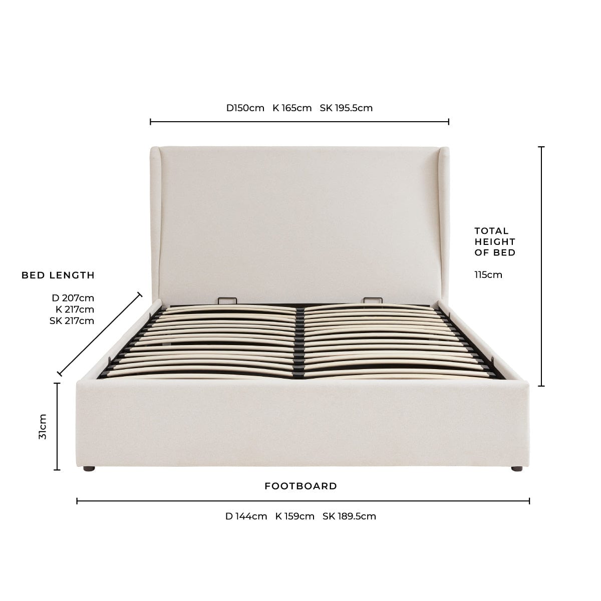 Berkeley Ottoman Storage Bed - Natural - DUSK