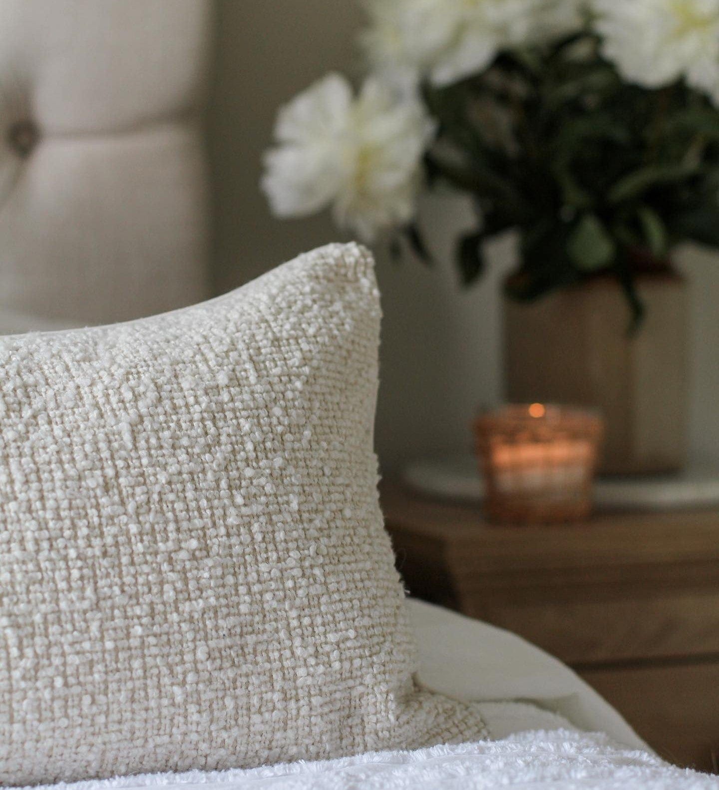 Bouclé Cushion Cover - Off White - DUSK