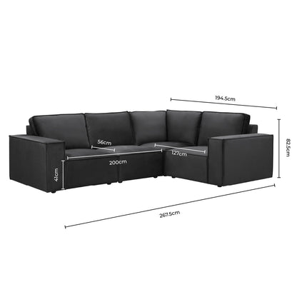 Brooklyn Corner Sofa - Ink - DUSK