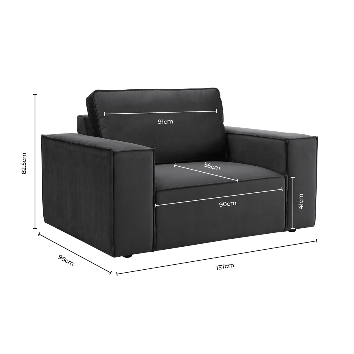 Brooklyn Loveseat - Ink - DUSK