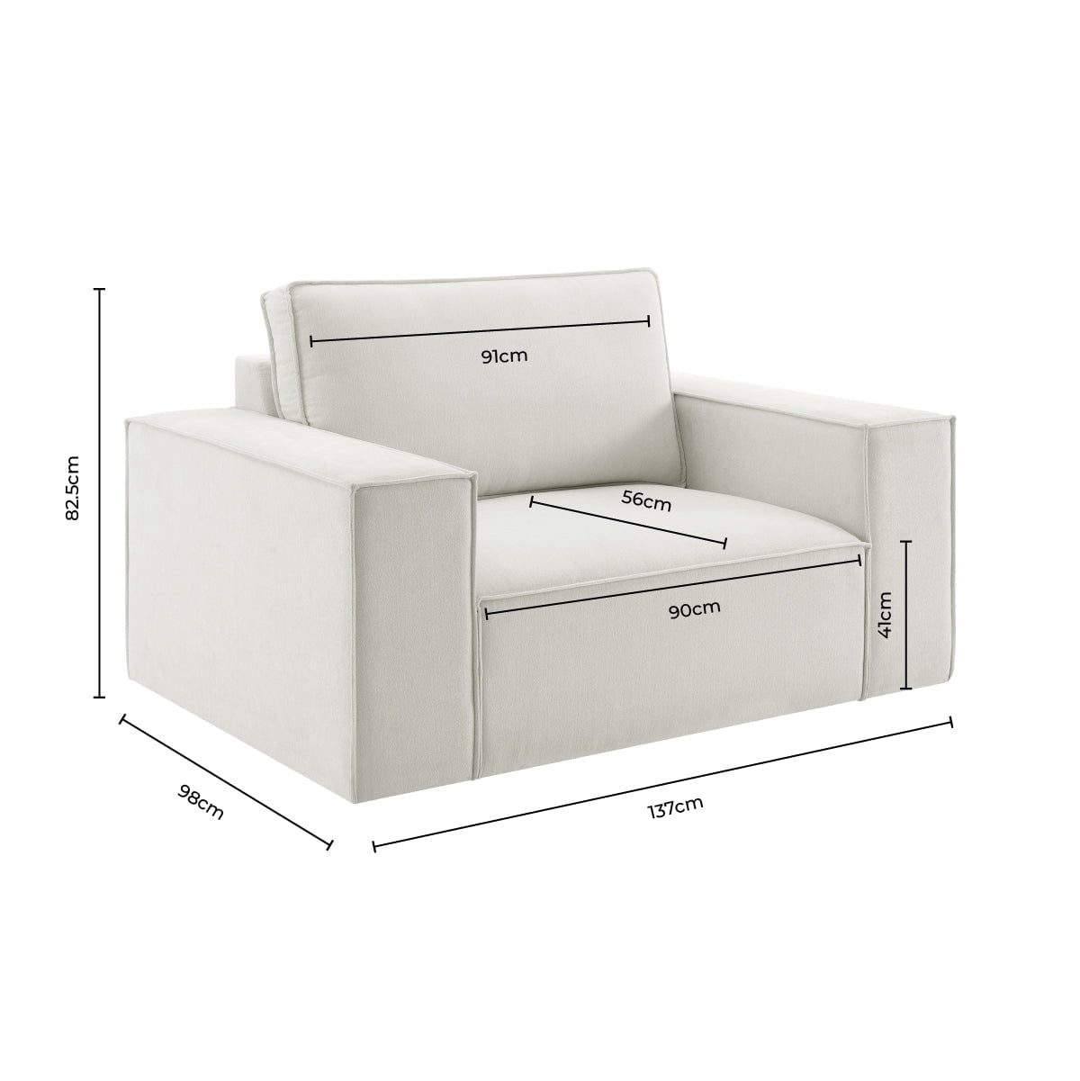 Brooklyn Loveseat - Ivory - DUSK