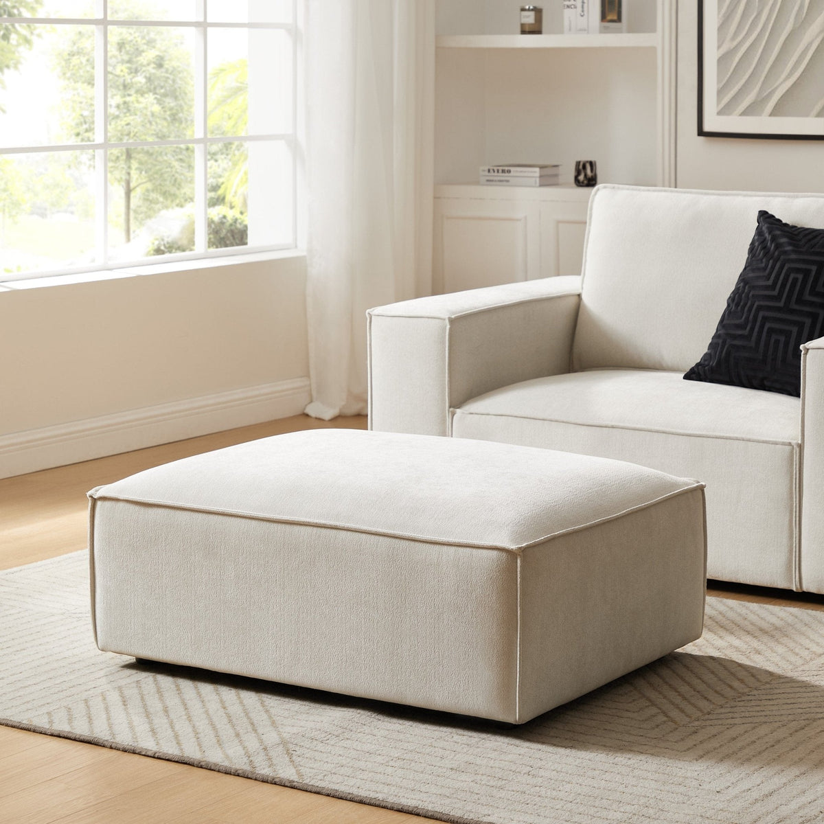 Brooklyn Pouffe - Ivory - DUSK