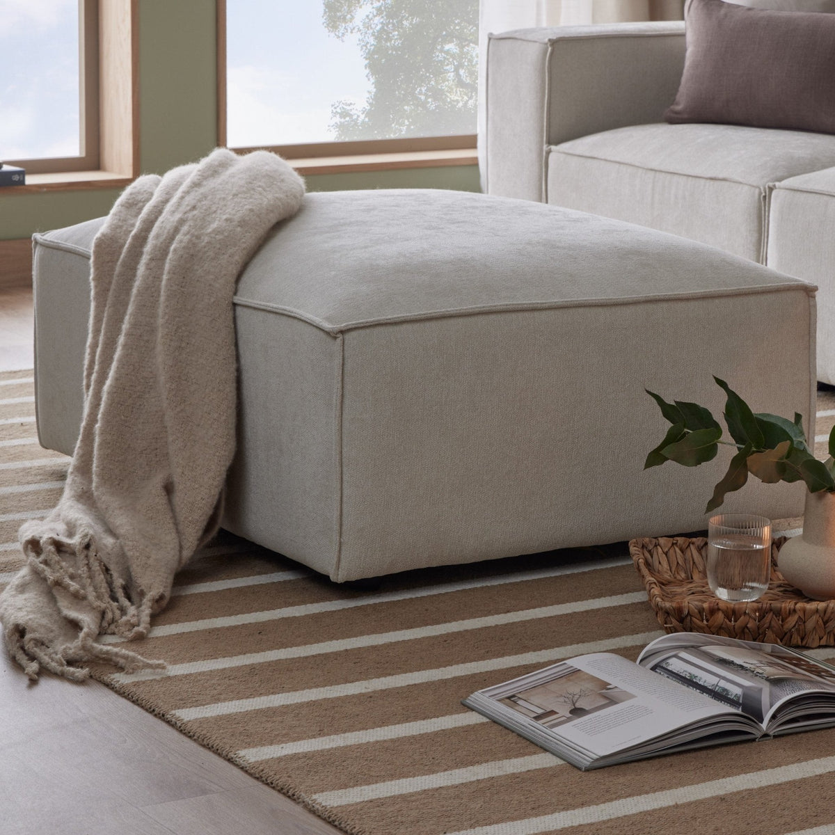Brooklyn Pouffe - Ivory - DUSK