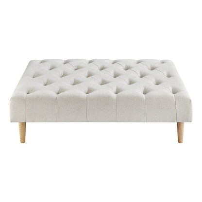 Button Back Pouffe - Warm Natural - DUSK